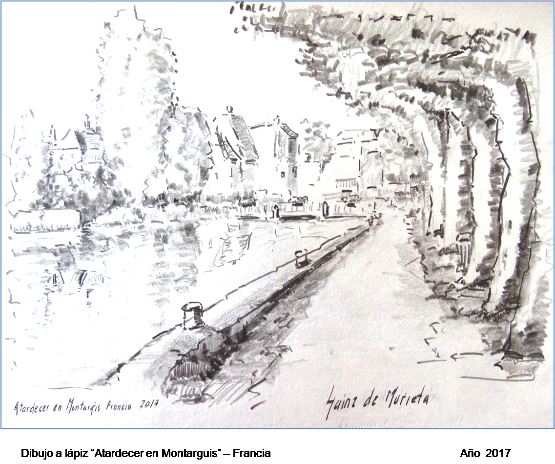 Dibujo Atardecer en Montarguis