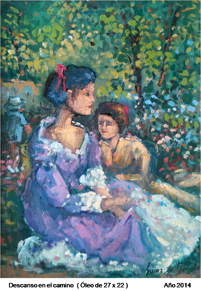 Óleo Descanso en el camino 2014