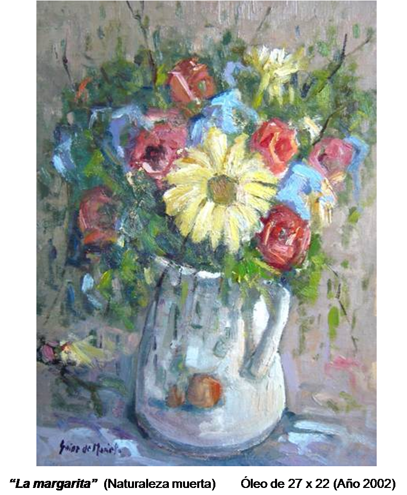 Óleo la Margarita Naturaleza muerta 2002