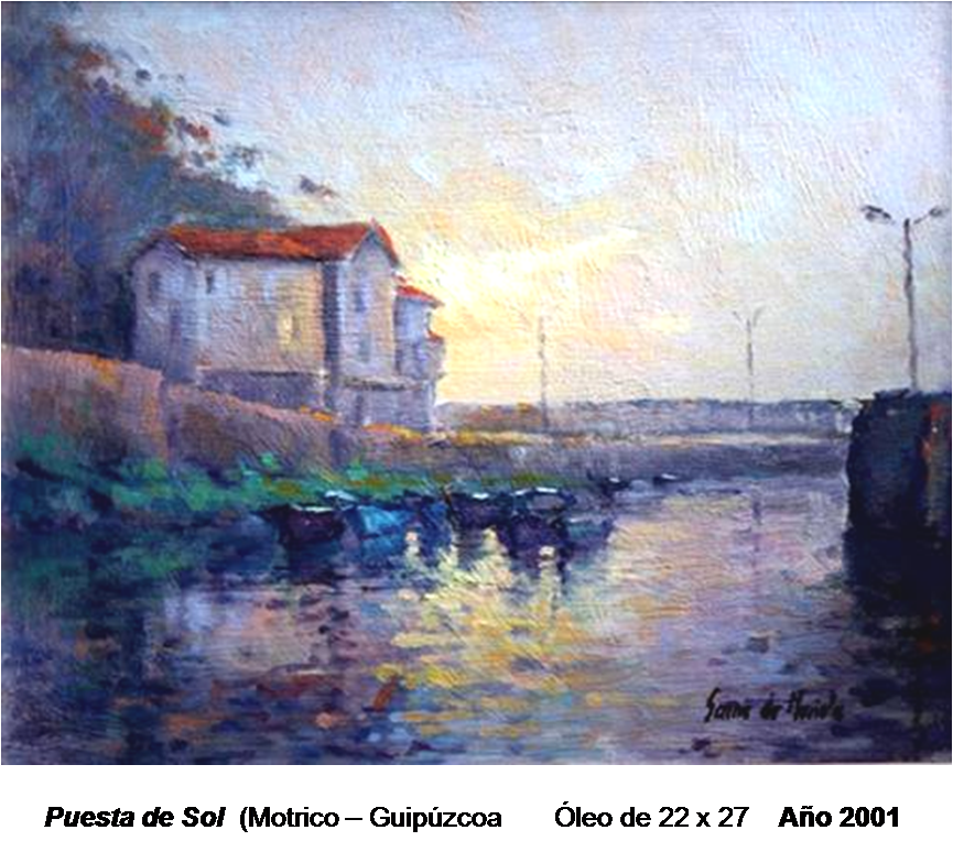 Óleo Puesta Sol en Motrico