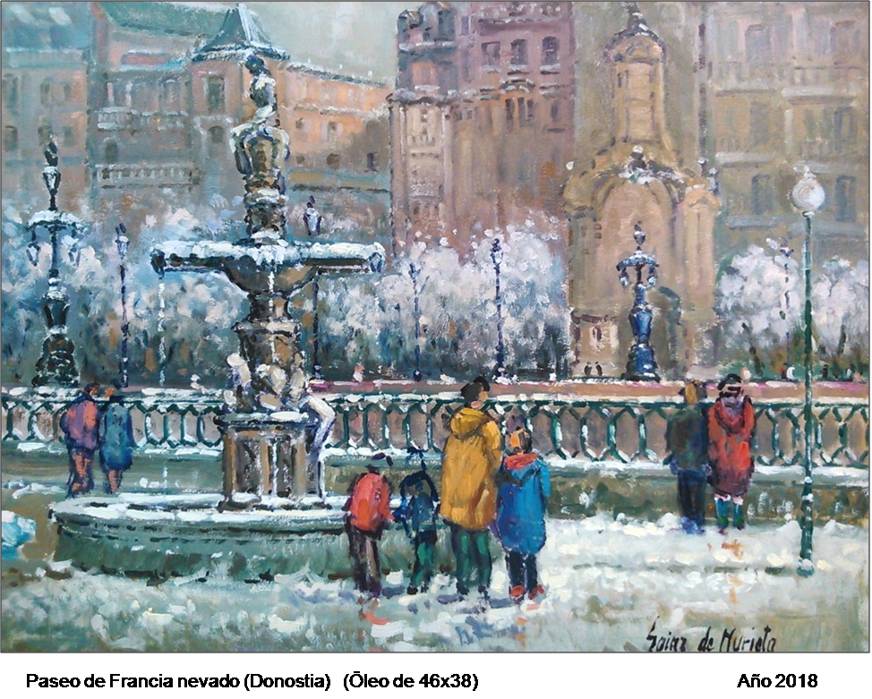 Öleo Paseo de Francia nevado