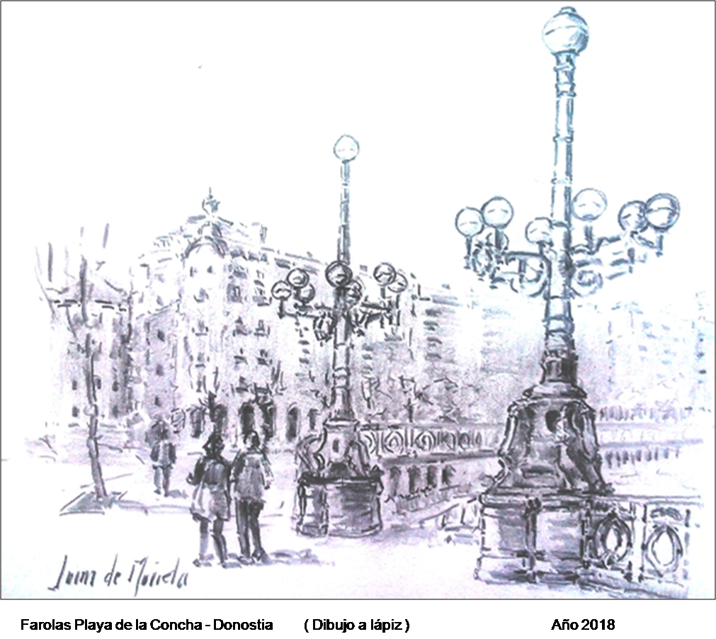 Dibujo Farolas Playa de la Concha