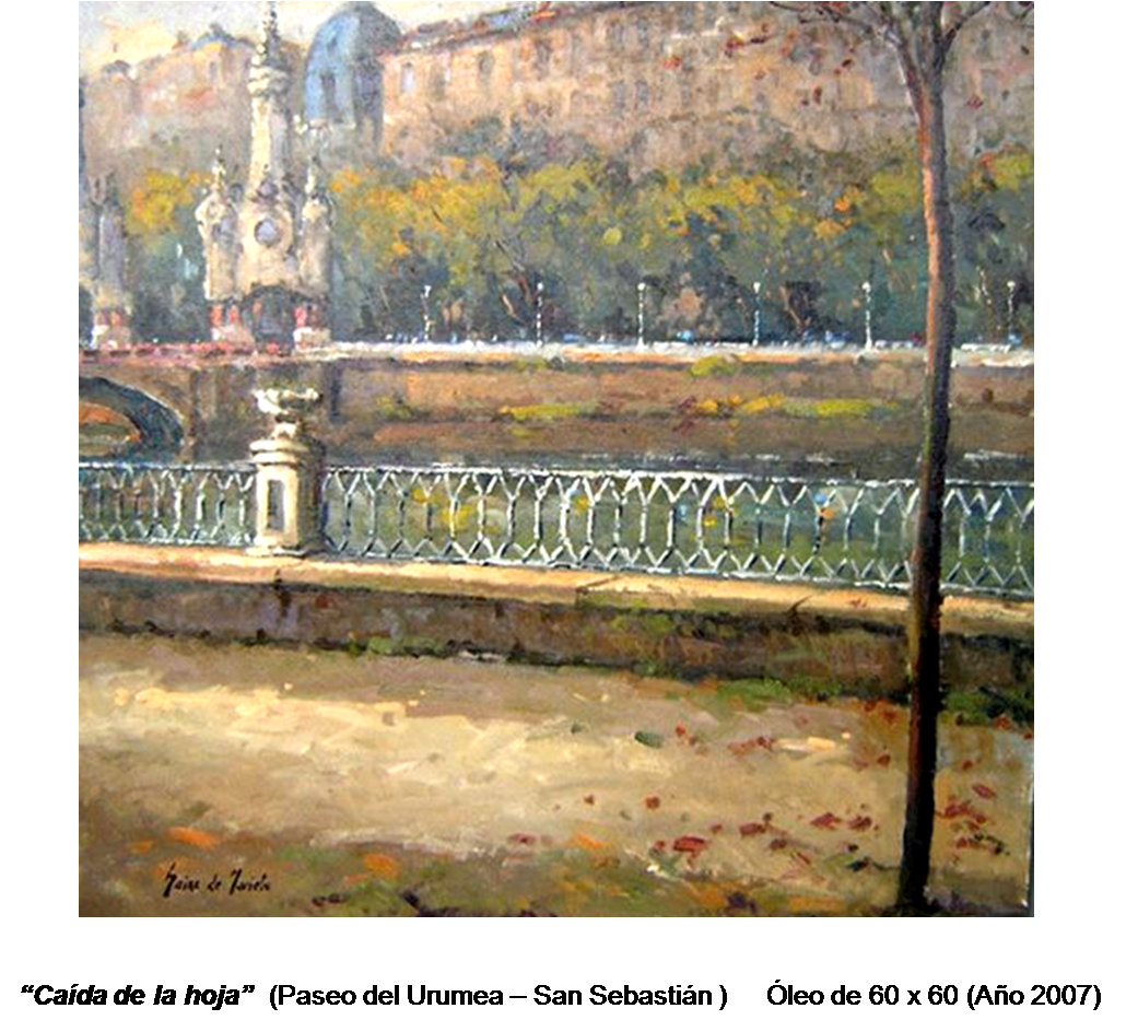 Óleo Caida de hoja Paseo Urumea 2007
