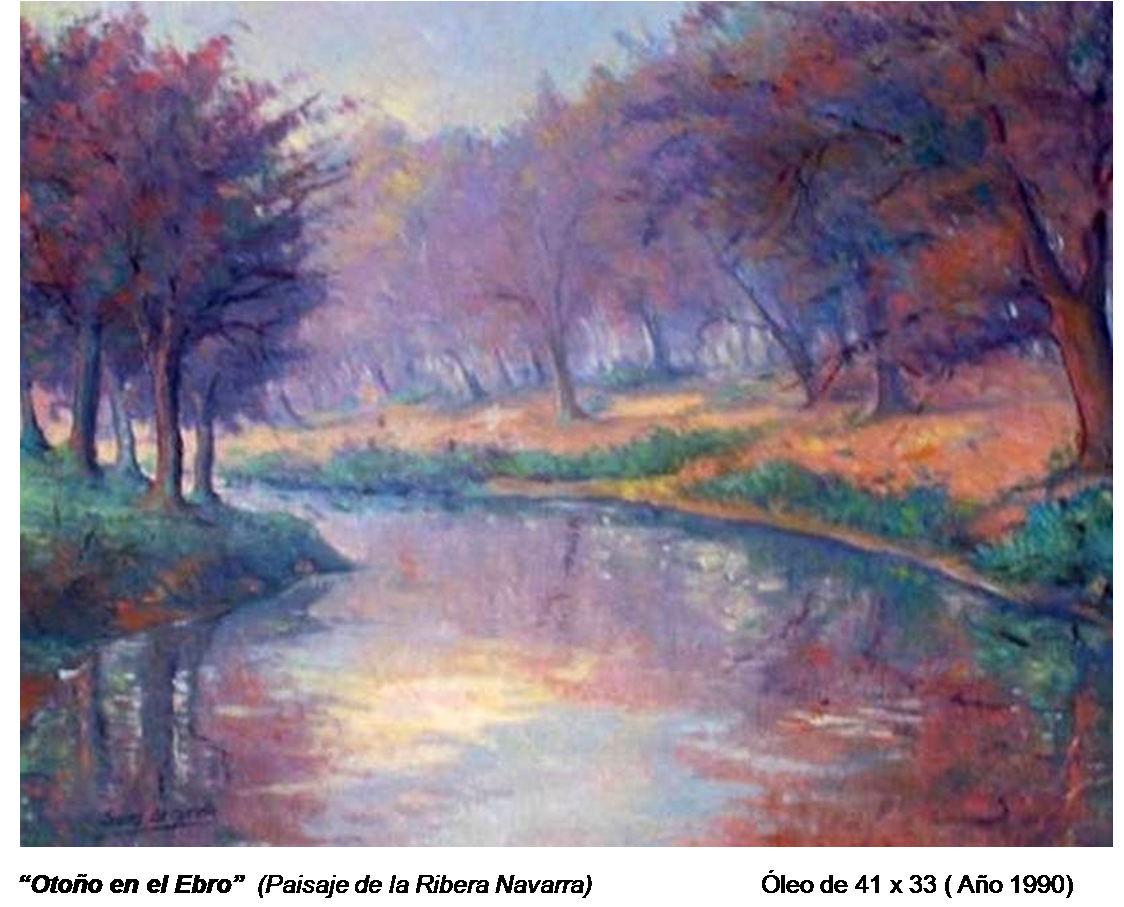 Óleo Otoño en el Ebro 1990